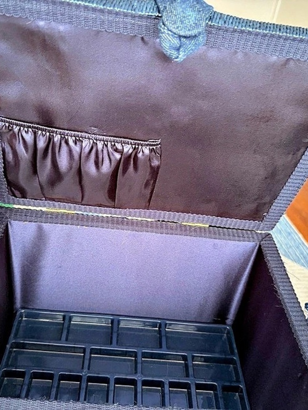 Blue Fabric Storage Box with Organizer - Picture 3 of 7